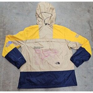 The North Face Mens Trailwear Wind Whistle Jacket L Windbreaker Rain Yellow